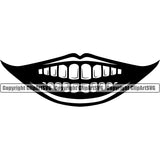 Lips Smile Clown Teeth Design Element Face Mouth Position Head Cartoon Character Evil Sinister Grin Grinning Mascot Creation Create Art Artwork Creator Business Company Logo Clipart SVG