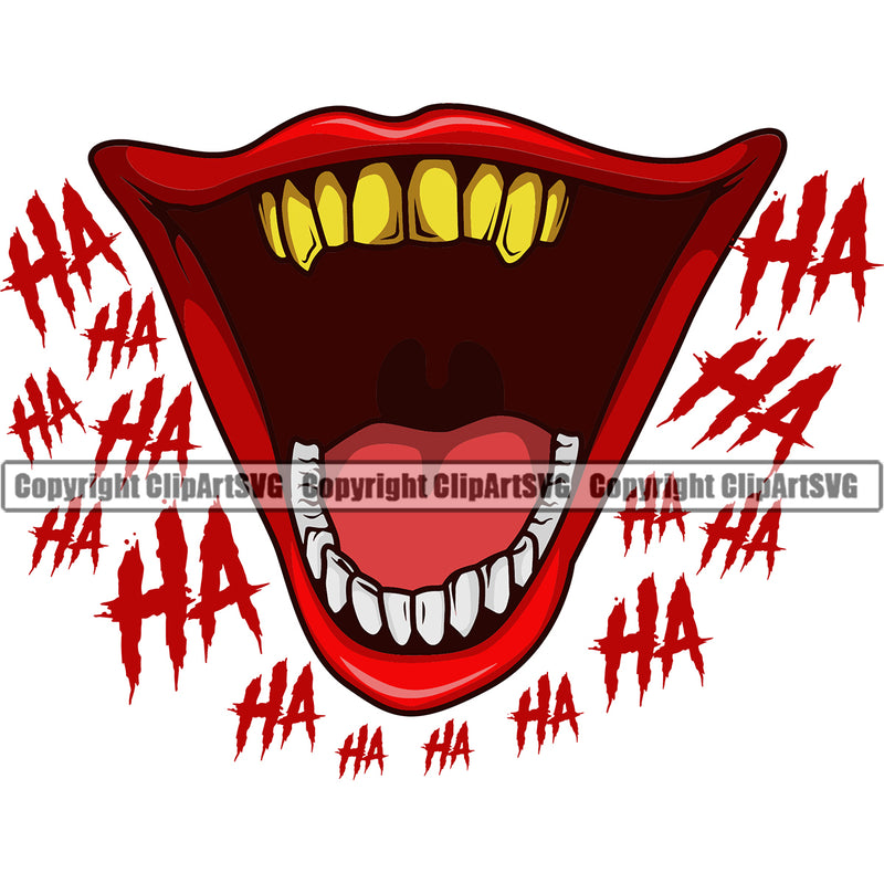 Lips Clown Top Gold Teeth Design Element Face Sexy Mouth Position Male Man Boy Gangster Grill Thug Mean Mug Bling Jewelry Evil Sinister Grin Grinning Cartoon Character Mascot Creation Create Art Artwork Creator Business Company Logo Clipart SVG