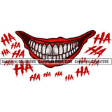Lips Ha Ha Text Clown Mouth Teeth Design Element Face Male Man Boy Position Evil Sinister Grin Grinning Head Cartoon Character Mascot Creation Create Art Artwork Creator Business Company Logo Clipart SVG