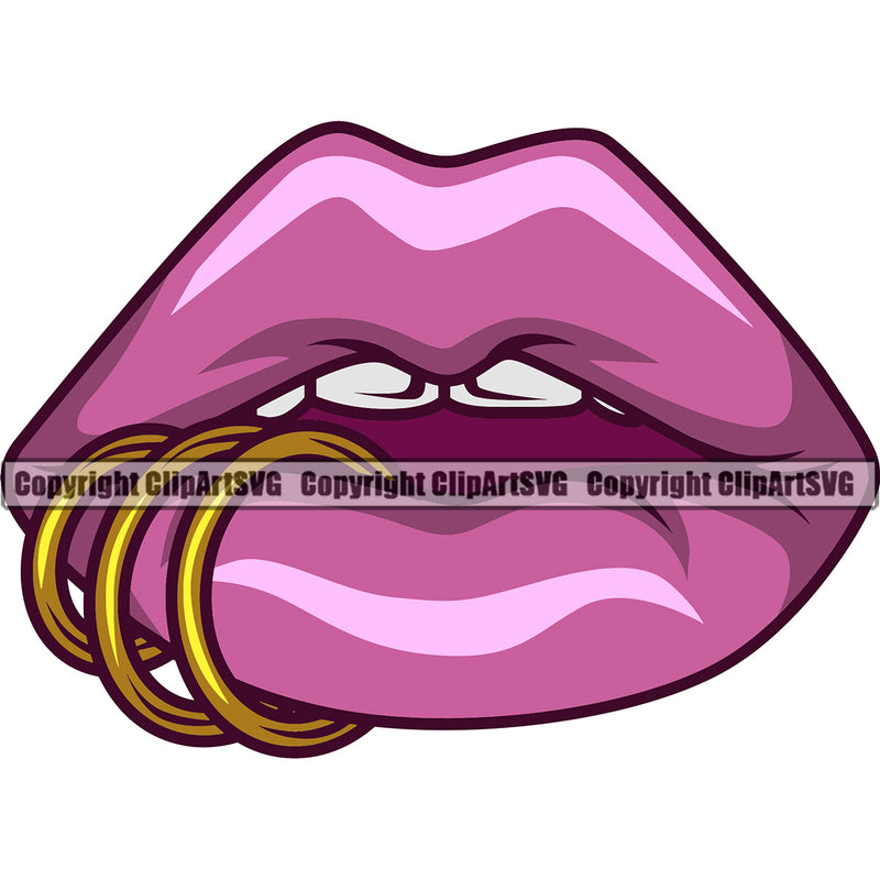 Lips Design Element Piercing Color Design Face Sexy Mouth Position Head Male Man Boy Cartoon Character Mascot Creation Create Art Artwork Creator Business Company Logo Clipart SVG