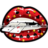 Lips Poker Playing Cards Design Element Face Sexy Mouth Position Head Cartoon Character Woman Female Girl Lady  Creation Create Art Artwork Creator Business Company Logo Clipart SVG