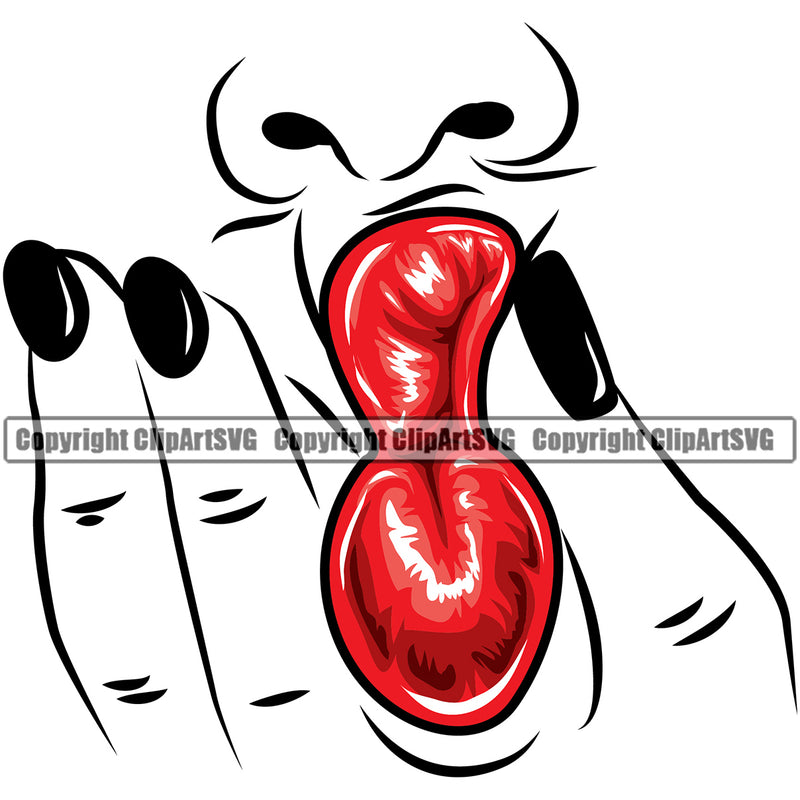 Lips Squeeze Lip Red Color Design Element Face Sexy Mouth Position Head Cartoon Character Mascot Creation Create Art Creator Business Woman Female Girl Lady Logo Clipart SVG