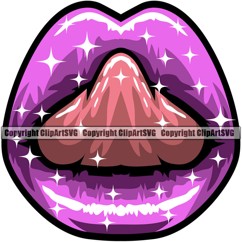 Lips Tongue Design Element Face Sexy Mouth Position Head Cartoon Character Woman Female Girl Lady Mascot Creation Create Art Artwork Creator Business Company Logo Clipart SVG