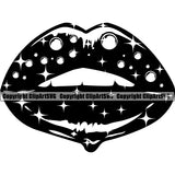 Lips Water Design Element Face Sexy Mouth Position Head Woman Female Girl Lady Cartoon Character Mascot Creation Create Art Artwork Creator Business Company Logo Clipart SVG