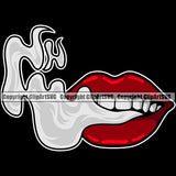 Lips Black Color Smoke Design Element Face Mouth Position Woman Female Girl Lady Head Cartoon Character Mascot Creation Create Art Artwork Creator Business Company Logo Clipart SVG