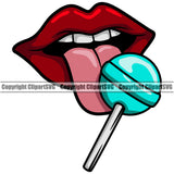 Lips Suck Sucking Bite Biting Lollipop Design Red Color Element Face Sexy Mouth Position Cartoon Character Mascot Creation Create Art Artwork Creator Woman Female Girl Lady Company Logo Clipart SVG