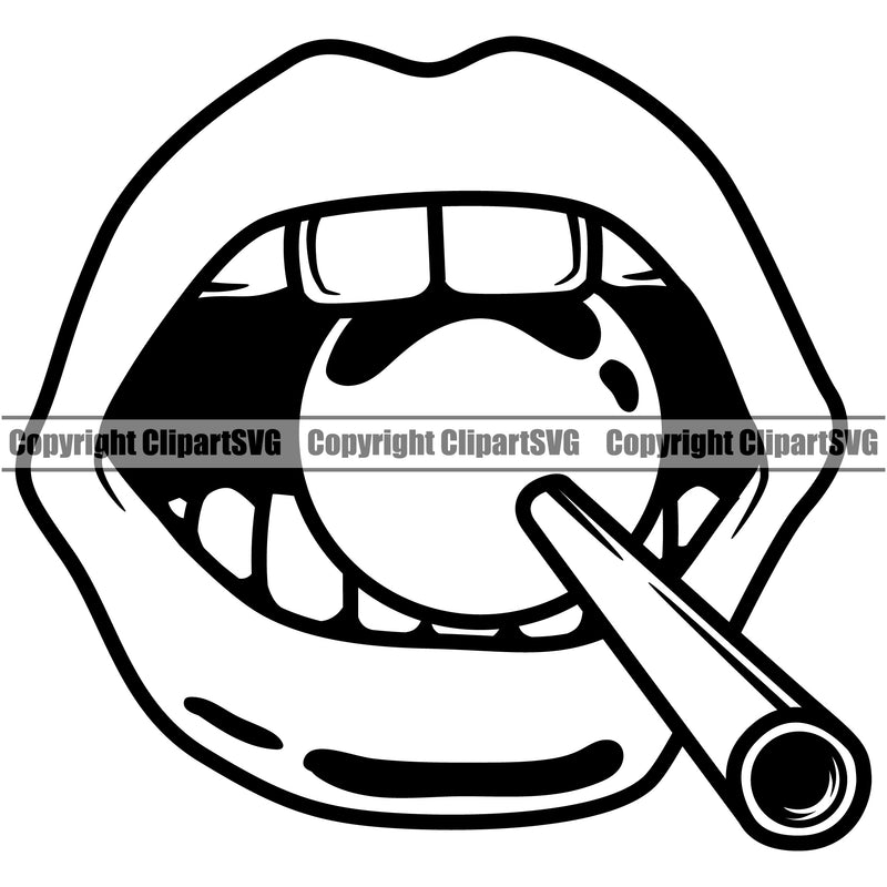 Lips Suck Sucking Bite Biting Lollipop Design Element White Teeth Woman Female Girl Lady Sexy Mouth Position Cartoon Character Mascot Creation Create Art Artwork Creator Business Company Logo Clipart SVG