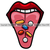 Lips Drug Pill Capsule Pharmaceutical Medical Medicine Color Design Element Face Sexy Mouth Position Woman Female Girl Lady Creator Cartoon Character Mascot Creation Create Art Artwork Logo Clipart SVG