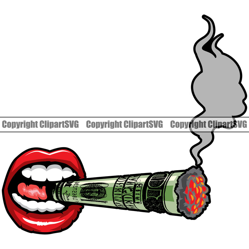 Lips Roll Smoking Color Design Element Face Sexy Mouth Position Head Character Woman Female Girl Lady Creation Create Art Artwork Creator Business Company Logo Clipart SVG