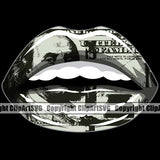 Lips $100 Dollar Bill Cash Money Color Black Design Element Face Sexy Mouth Position Head Cartoon Woman Female Girl Lady Mascot Creation Create Art Creator Business Logo Clipart SVG