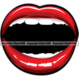 Lips White Color Design Element Face Sexy Open Mouth Position Woman Female Girl Lady Cartoon Character Mascot Creation Create Art Artwork Creator Business Company Logo Clipart SVG