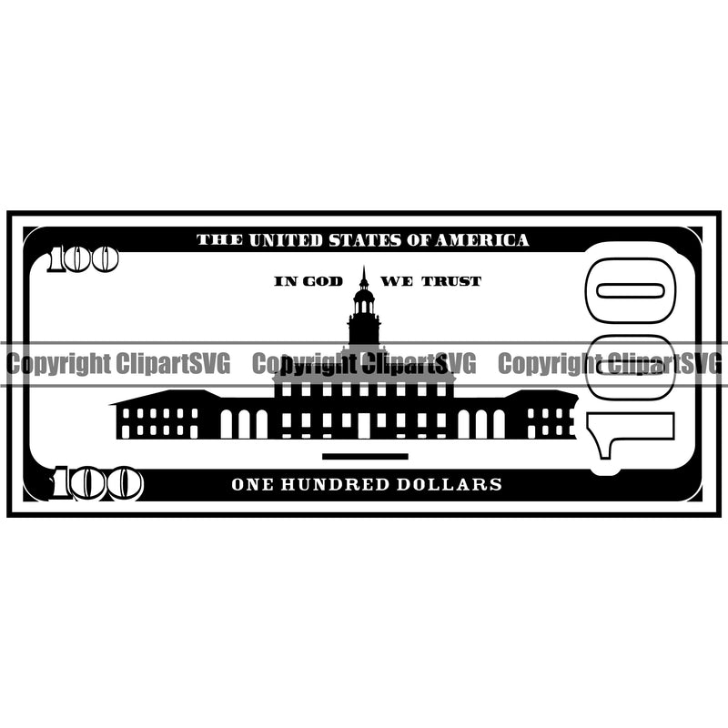 Money Cash Color Design Stack 100 Dollar Bill Currency Bank Finance Rich Wealthy Wealth Advertising Advertise Marketing Clipart SVG