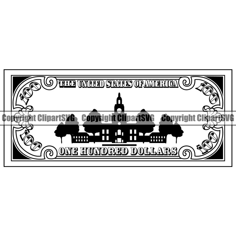 Money Cash Color Design  Spread 100 Dollar Bill Back Currency Finance Rich Wealthy Wealth Advertising Advertise Marketing