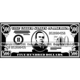 Money Cash 500 Dollar Bill Stack Spread Currency Bank Finance Rich Wealthy Wealth Advertising Advertise Marketing Vector Clipart SVG