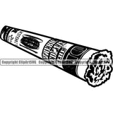 Money Smoke Cigar Blunt Roll Rubberband Bundle Brick Spread  Marijuana Pot Joint Smoking Cash Stack Knot Vector Wealthy Wealth Advertising Advertise Marketing Clipart SVG