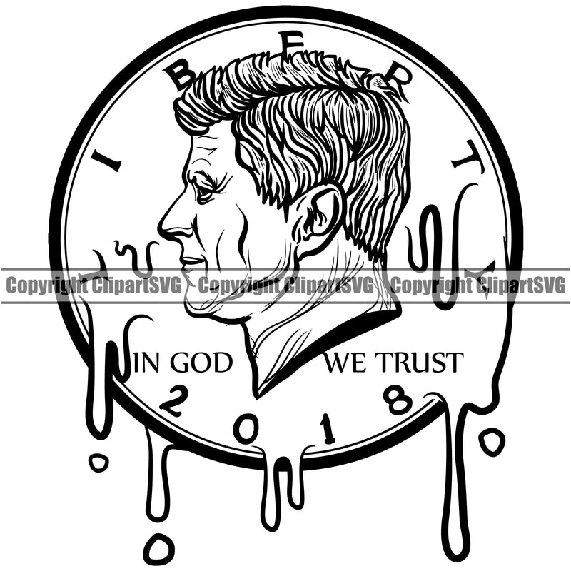 Money Coin50 Cent Drip Design Stack Knot Roll Rubberband Bundle Brick Spread Bill Currency Bank Finance Rich Wealthy Wealth Advertising Advertise Marketing Clipart SVG