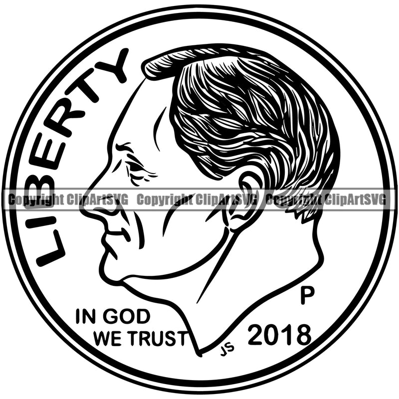 Money Coin Dime Stack Knot Roll Rubberband Bundle Brick Spread Design Element Dollar Bill Currency Vector Finance Rich Wealthy Wealth Advertising Clipart SVG