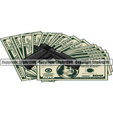 Money With An Gun Color Design Bank Finance Rich Wealthy Wealth Advertising Cash Stack Knot Roll Rubberband Bundle Brick Spread Bill Currency Vector Clipart SVG