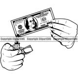 Woman Hand Burn Money Design Element Stack White Caucasian Spread Female Girl Lady Bank Finance Rich Wealthy Wealth Advertising Advertise Clipart SVG