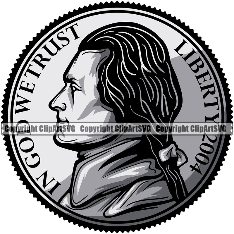 Money Coin Collecting Nickle Silver Color Design Element Cash Stack Knot Roll Rubber band Bundle Brick Spread Business Bank Finance Rich Wealthy Wealth Advertising Vector Clipart SVG