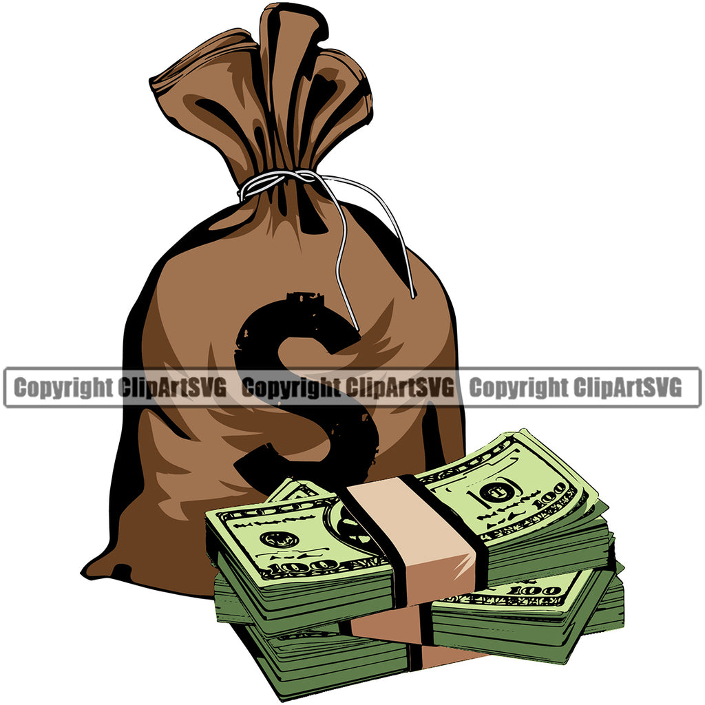 Money bags graphics.ai Royalty Free Stock SVG Vector