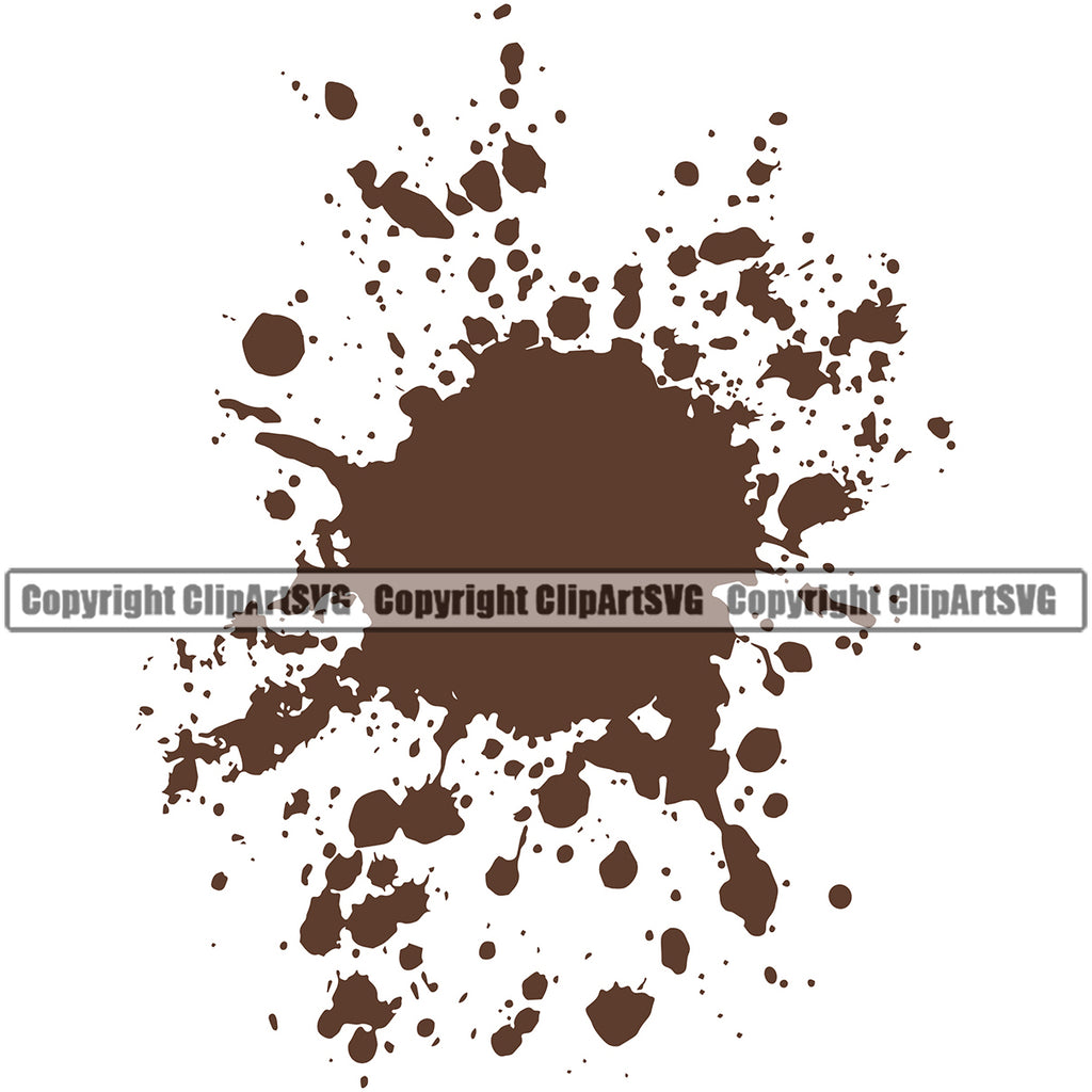 Chocolate Splatter Color Design Element Spilling Drip Dripping Melt Melting Drop Dropping Liquid Splash Vector Clipart SVG