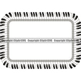 Music Note Piano Key Border Outline Background Piano Keys Rectangle Design Element Art Logo Clipart SVG