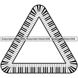 Music Note Piano Key Border Outline Background Music Piano Keys In Triangle Design Element Art Logo Clipart SVG