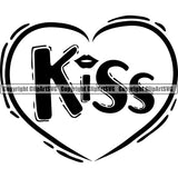 Kiss Quote Color Vector Heart Love Symbol Lips Vector Design Element Heart Love Romance Romantic Relationship Logo Family Couple Wedding Clipart SVG