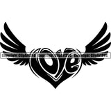 Love Heart Wing Printable Quote Couple Romance Vector White Background Design Element Heart Love Romance Romantic Relationship Logo Family Couple Wedding Clipart SVG