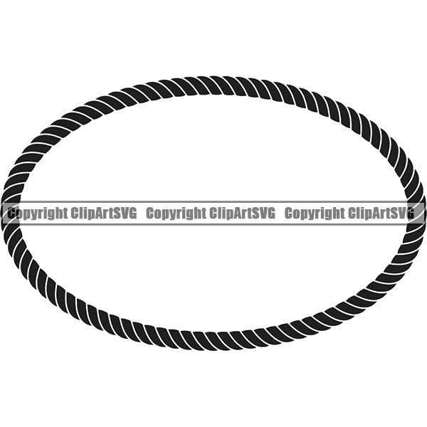 Oval Horizontal Sign Symbol Rope Design Element Ropes Nautical Boat Boating Ship Sailor Sailing Ocean Sea Background Captain Fish Sail Fishing Outdoor Border Outline ClipArt SVG