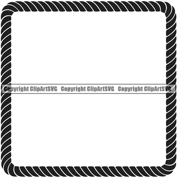 Square Sign Symbol Rope Box Design Element Ropes Vector Nautical Boat Boating Ship Sailor Sailing Ocean Sea Background Captain Fish Sail Fishing Outdoor Border Outline ClipArt SVG