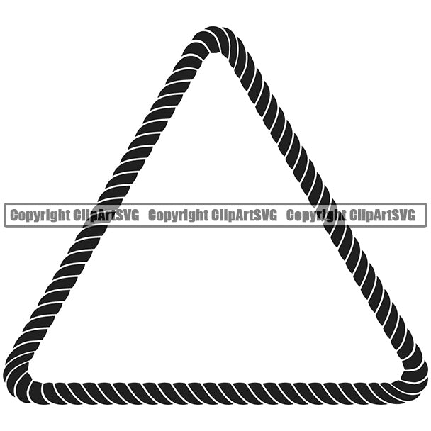 Triangle Sign Symbol Rope 3 Corner Shape Design Element Ropes Vector Nautical Boat Boating Ship Sailor Sailing Ocean Sea Background Captain Fish Sail Fishing Outdoor Border Outline ClipArt SVG