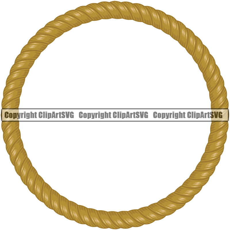 Round Circle Sign Symbol Rope Design Element Skin Ropes Nautical Boat Boating Ship Sailor Sailing Ocean Sea Background Captain Fish Sail Fishing Outdoor Border Outline ClipArt SVG