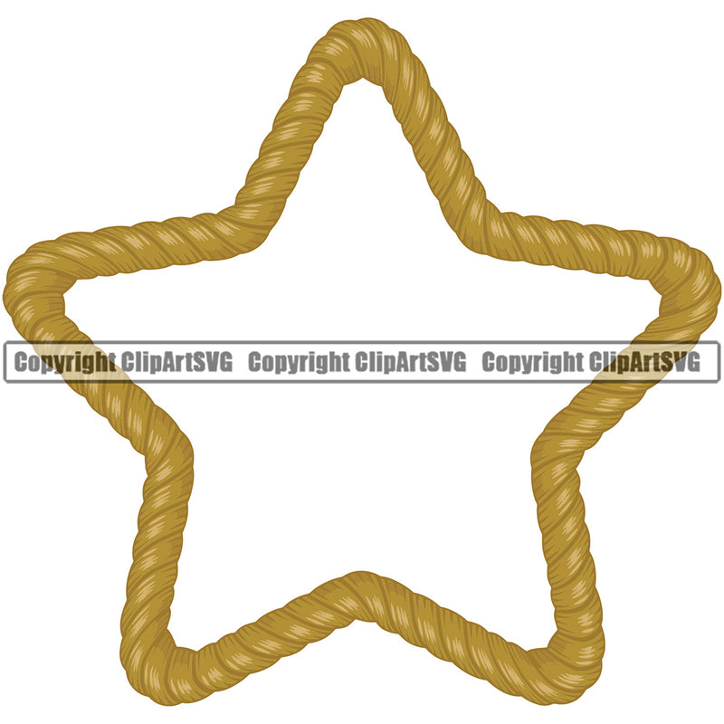 Pentagon Sign Symbol  Star Shape Rope Design Element Skin Ropes Nautical Boat Boating Ship Sailor Sailing Ocean Sea Background Captain Fish Sail Fishing Outdoor Border Outline ClipArt SVG