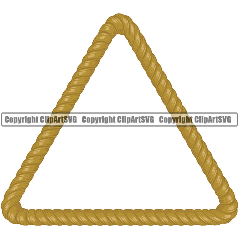 Triangle Sign Symbol Triangular Shape Rope Design Element Skin Ropes Nautical Boat Boating Ship Sailor Sailing Ocean Sea Background Captain Fish Sail Fishing Outdoor Border Outline ClipArt SVG