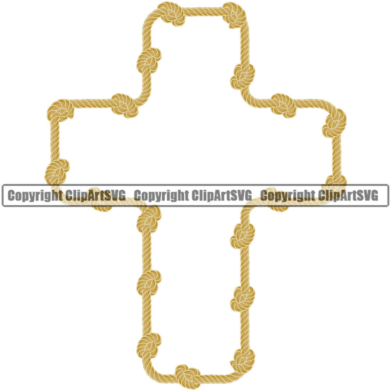 Christian Cross Rope Knot Design Element Knots Skin Ropes Nautical Boat Boating Ship Sailor Sailing Ocean Sea Background Captain Fish Sail Fishing Outdoor Border Outline ClipArt SVG