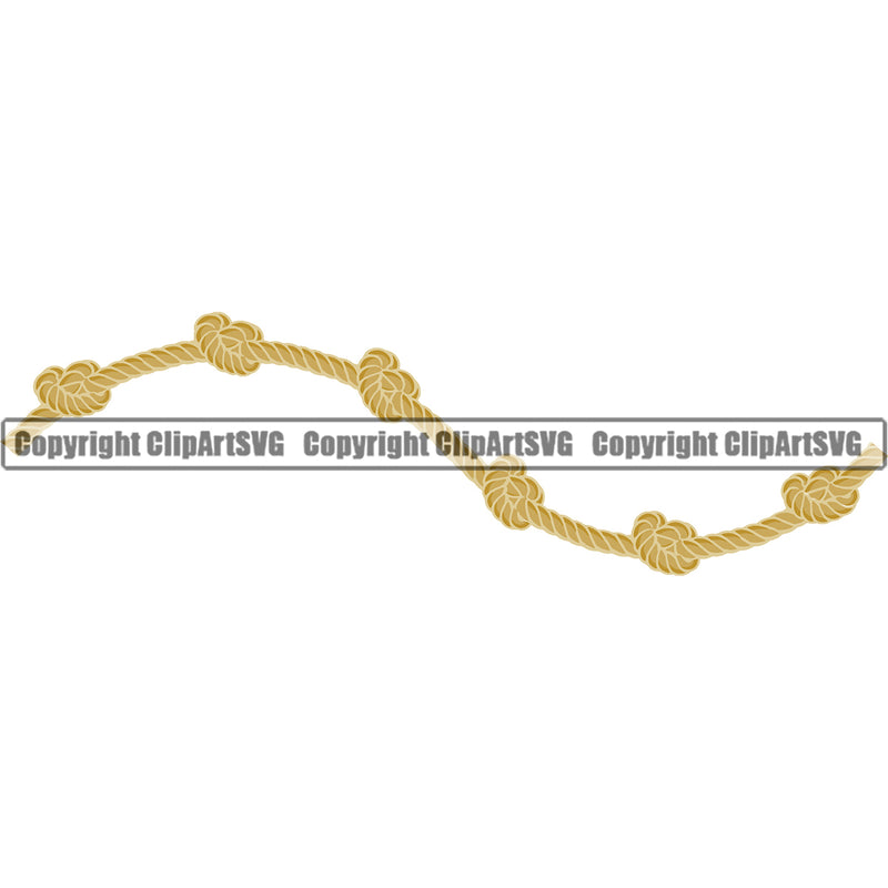 Horizontal Wave Sign Symbol Rope Knot Design Element Knots Skin Ropes Nautical Boat Boating Ship Sailor Sailing Ocean Sea Background Captain Fish Sail Fishing Outdoor Border Outline ClipArt SVG