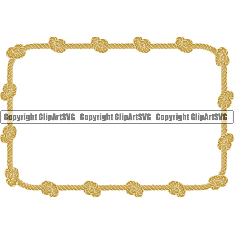 Horizontal Rectangle Sign Symbol Rectangular Rope Knot Design Element Knots Skin Ropes Nautical Boat Boating Ship Sailor Sailing Ocean Sea Background Captain Fish Sail Fishing Outdoor Border Outline ClipArt SVG