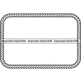 Rectangle Sign Symbol White Vector Shaded Rope Rectangular Design Element Shade Ropes Nautical Boat Boating Ship Sailor Sailing Ocean Sea Background Captain Fish Sail Fishing Outdoor Border Outline ClipArt SVG