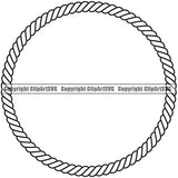 Round Circle Rope White Vector Design Element Ropes Nautical Boat Boating Ship Sailor Sailing Ocean Sea Background Captain Fish Sail Fishing Outdoor Border Outline ClipArt SVG