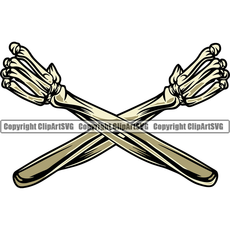 Hand Skull Skeleton Yellow Color Arm Gun Design Element Fist Finger Gesture Position Hold Holding Grab Grabbing Object Cartoon Character Mascot Creation Create Art Artwork Creator Business Company Logo Clipart SVG