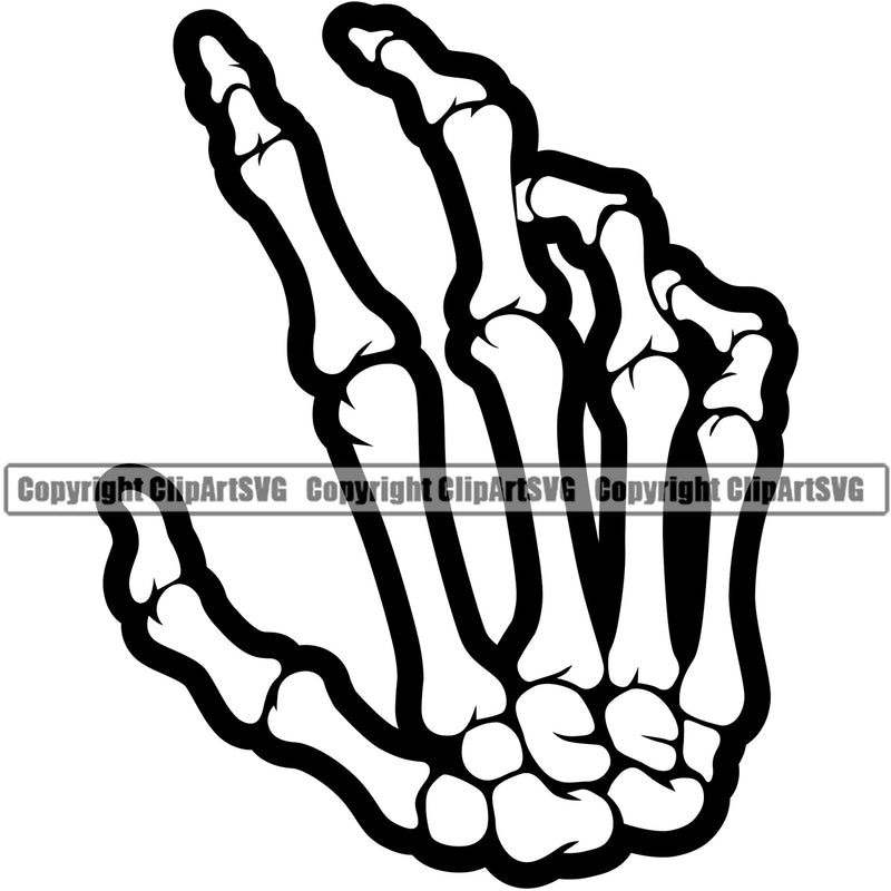 Hand Skull Skeleton Design Element Fist Finger Gesture Position Hold Holding Grabbing Object Cartoon Character Mascot Create Art Artwork Creator Business Company Logo Clipart SVG