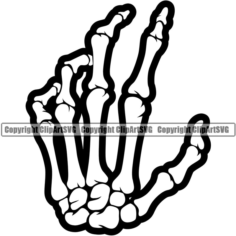 Hand Skull Skeleton Design Element Fist Finger Gesture Position Hold Grab Grabbing Object Cartoon Character Mascot Creation Create Art Artwork Creator Business Company Logo Clipart SVG