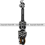 Hand Skull Skeleton Color Design Element Fist Finger Gesture Position Hold Holding Grab Grabbing Object Cartoon Character Mascot Creation Create Art Artwork Creator Business Company Logo Clipart SVG