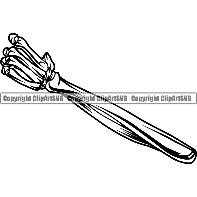 Hand Skull Skeleton Arm Design Element Fist Finger Gesture Position Hold Grab Grabbing Cartoon Character Creation Create Art Artwork Creator Business Company Logo Clipart SVG