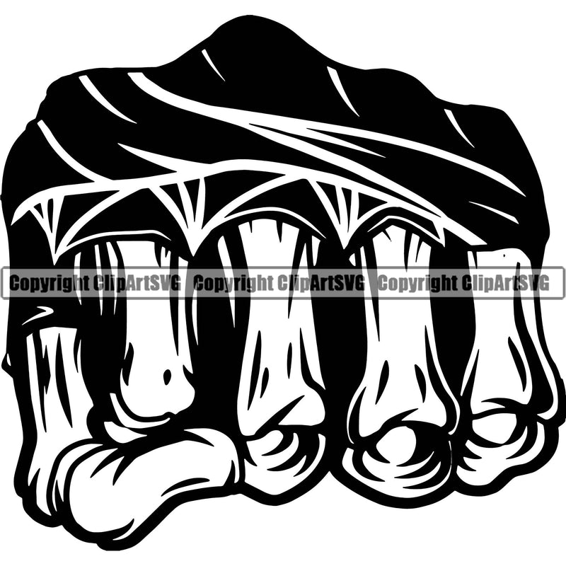 Hand Sports MMA Taped Fist Glove Design Element Skull Skeleton Fist Finger Gesture Position Hold Holding Grab Grabbing Object Cartoon Character Mascot Creation Create Art Artwork Creator Business Company Logo Clipart SVG