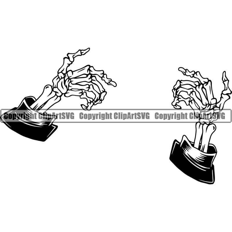 Hand Design Element Hands Holding Gun Trigger Skull Skeleton Finger Gesture Hold Holding Grab Grabbing Object Cartoon Character Mascot Creation Art Artwork Creator Business Company Logo Clipart SVG