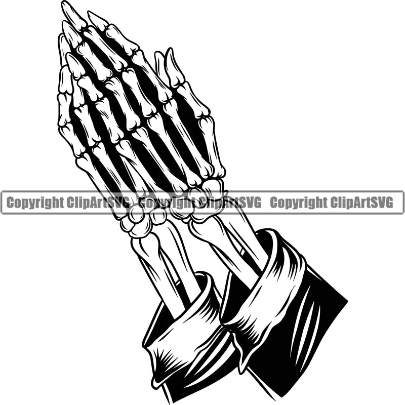 Hand Religion Christianity Prying Design Element Skull Skeleton Fist Finger Gesture Position Hold Holding Grab Grabbing Object Cartoon Character Mascot Creation Create Art Artwork Creator Business Company Logo Clipart SVG