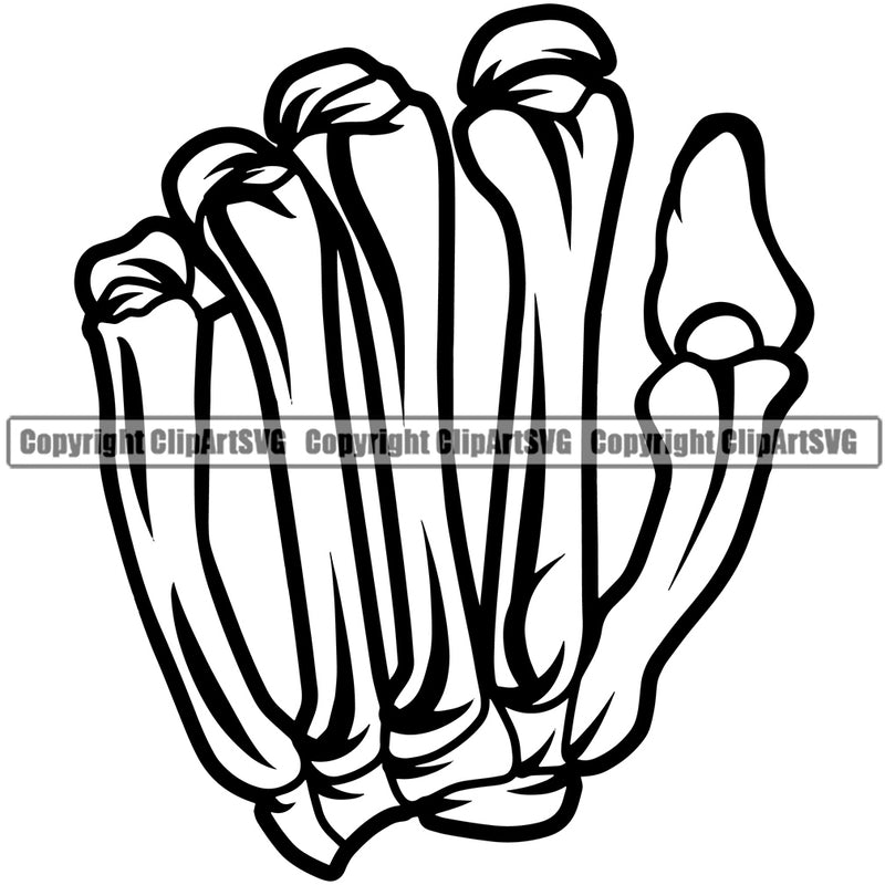 Hand Design Element Skull Skeleton Finger Gesture Position Hold Holding Grab Object Cartoon Character Mascot Creation Create Art Artwork Creator Business Company Logo Clipart SVG